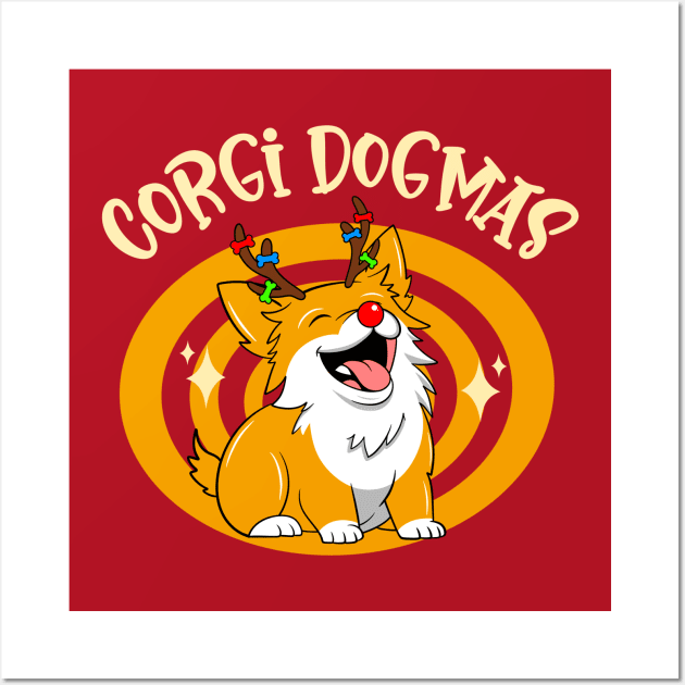 Corgi Dogmas not Merry Christmas Wall Art by Nine Tailed Cat